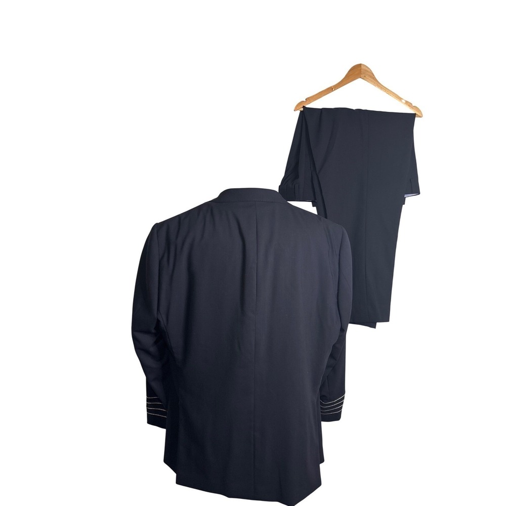 AIRLINE CAPTAIN S. COHEN Smart Suit  HALF CANVAS 2 Piece Set 100% Wool‎